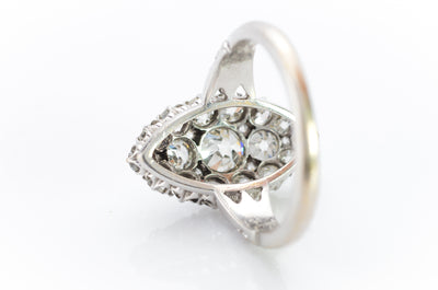 2.44CTW OLD EUROPEAN CUT DIAMOND NAVETTE STYLE RING - SinCityFinds Jewelry