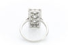 OLD EUROPEAN DIAMOND PLATINUM RING WITH BAGUETTE HALO - SinCityFinds Jewelry
