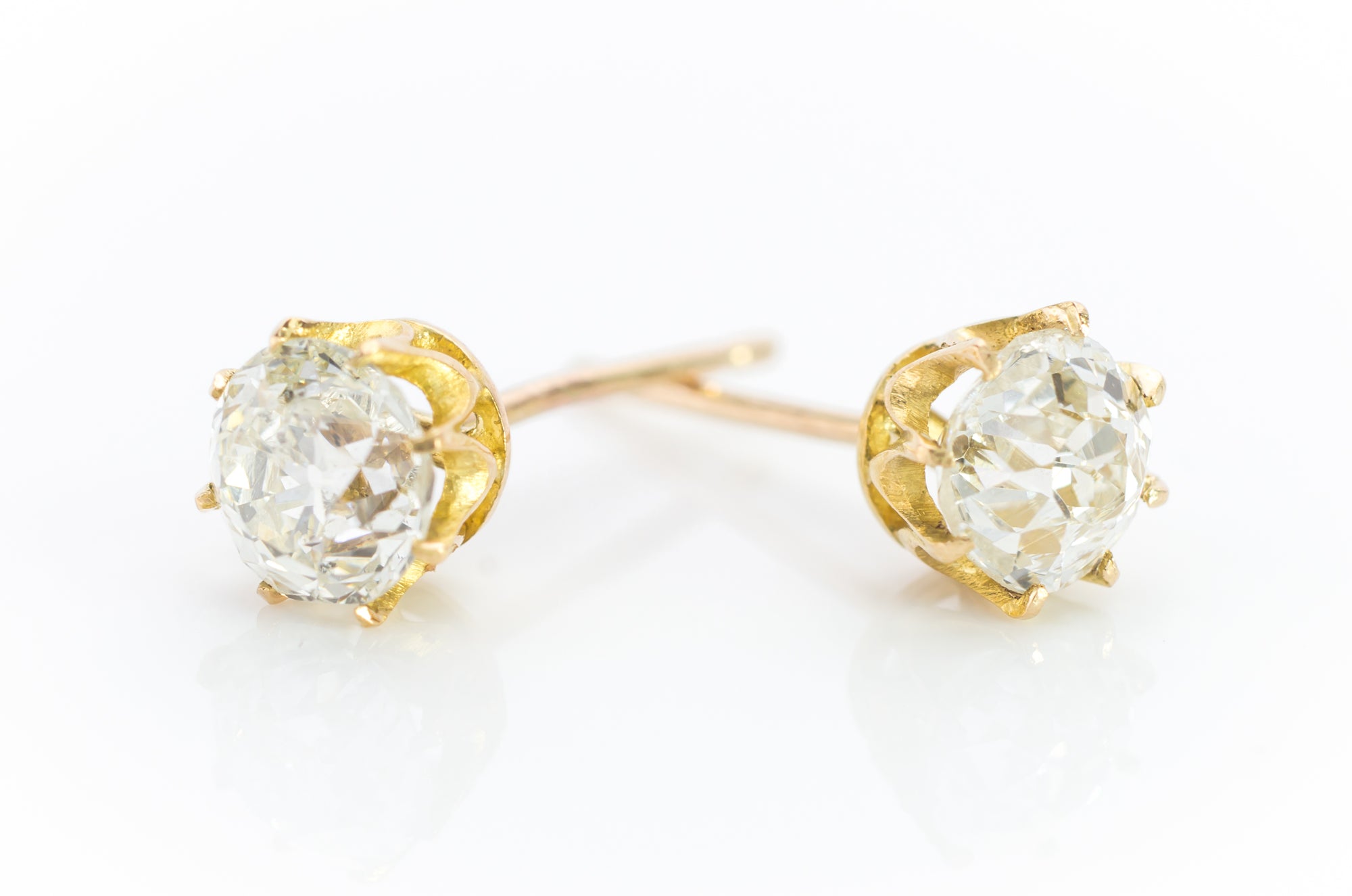 1.53CTW OLD MINE CUT DIAMOND STUDS - SinCityFinds Jewelry