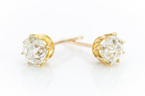 1.53CTW OLD MINE CUT DIAMOND STUDS - SinCityFinds Jewelry