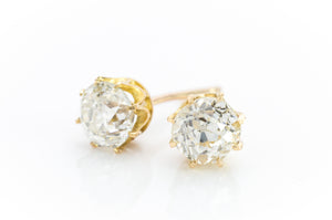 1.53CTW OLD MINE CUT DIAMOND STUDS - SinCityFinds Jewelry