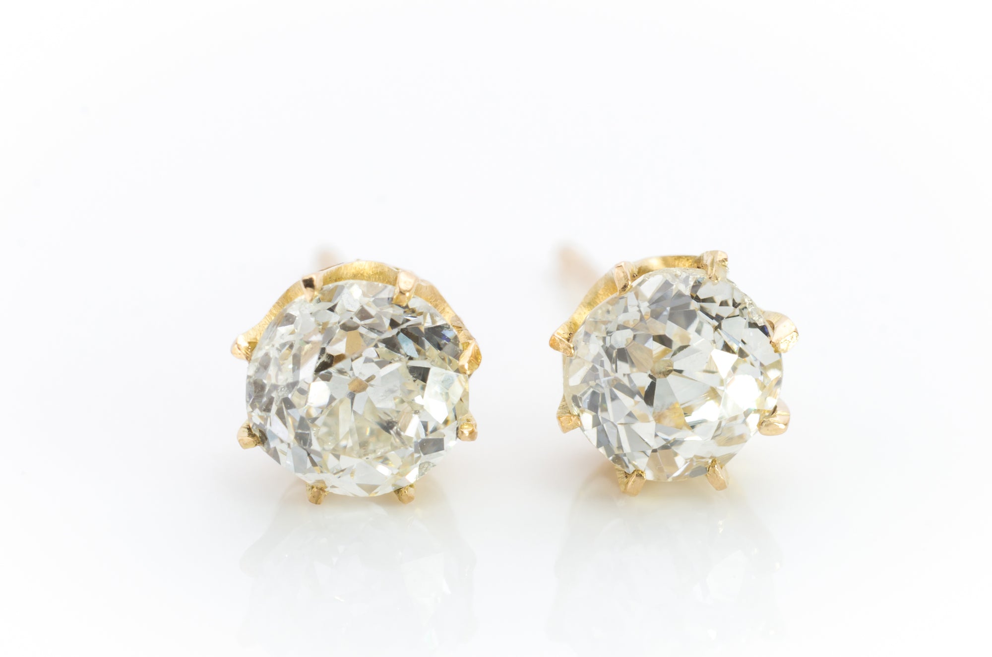 1.53CTW OLD MINE CUT DIAMOND STUDS - SinCityFinds Jewelry