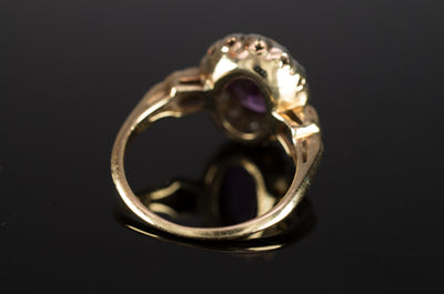VINTAGE AMETHYST AND SINGLE CUT DIAMOND RING - SinCityFinds Jewelry