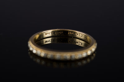 VINTAGE WHITEROSE WEDDING BAND - SinCityFinds Jewelry