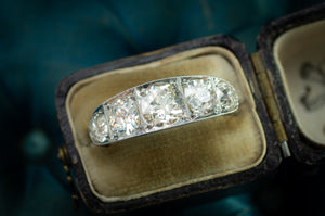 2.88CTW FIVE STONE BAND IN PLATINUM AND GOLD - SinCityFinds Jewelry