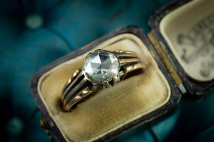 ANTIQUE ROSE CUT DIAMOND SOLITAIRE - SinCityFinds Jewelry