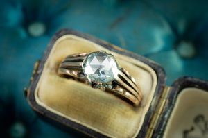 ANTIQUE ROSE CUT DIAMOND SOLITAIRE - SinCityFinds Jewelry