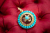 VICTORIAN ROSE CUT DIAMOND AND TURQUOISE LOCKET PENDANT - SinCityFinds Jewelry