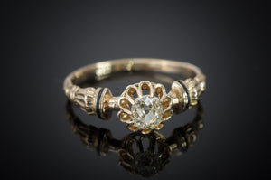 0.50CTW ENAMEL ACCENTED DIAMOND SOLITAIRE - SinCityFinds Jewelry