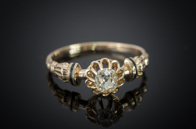 0.50CTW ENAMEL ACCENTED DIAMOND SOLITAIRE - SinCityFinds Jewelry
