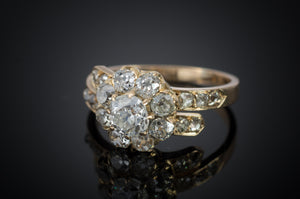 1.70CTW OLD MINE CUT DIAMOND CLUSTER RING - SinCityFinds Jewelry