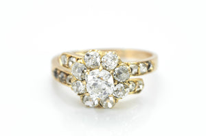 1.70CTW OLD MINE CUT DIAMOND CLUSTER RING - SinCityFinds Jewelry