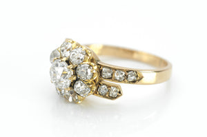 1.70CTW OLD MINE CUT DIAMOND CLUSTER RING - SinCityFinds Jewelry