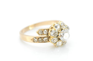 1.70CTW OLD MINE CUT DIAMOND CLUSTER RING - SinCityFinds Jewelry