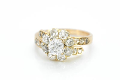 1.70CTW OLD MINE CUT DIAMOND CLUSTER RING - SinCityFinds Jewelry