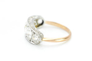 2.88CTW FIVE STONE BAND IN PLATINUM AND GOLD - SinCityFinds Jewelry