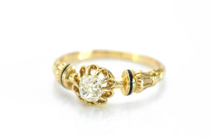 0.50CTW ENAMEL ACCENTED DIAMOND SOLITAIRE - SinCityFinds Jewelry