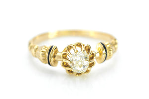 0.50CTW ENAMEL ACCENTED DIAMOND SOLITAIRE - SinCityFinds Jewelry