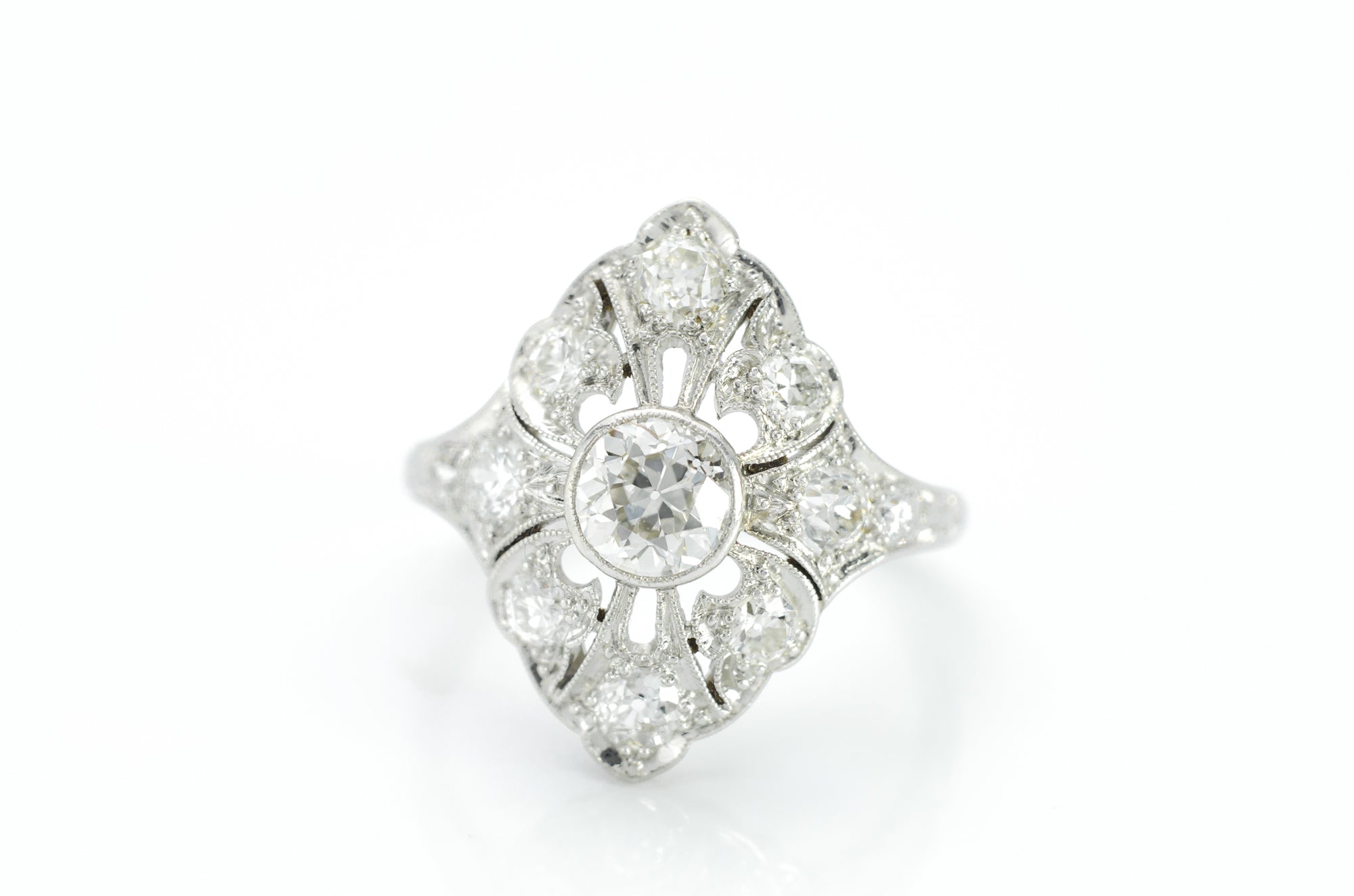 1.43CTW EDWARDIAN OLD EUROPEAN CUT DIAMOND RING - SinCityFinds Jewelry