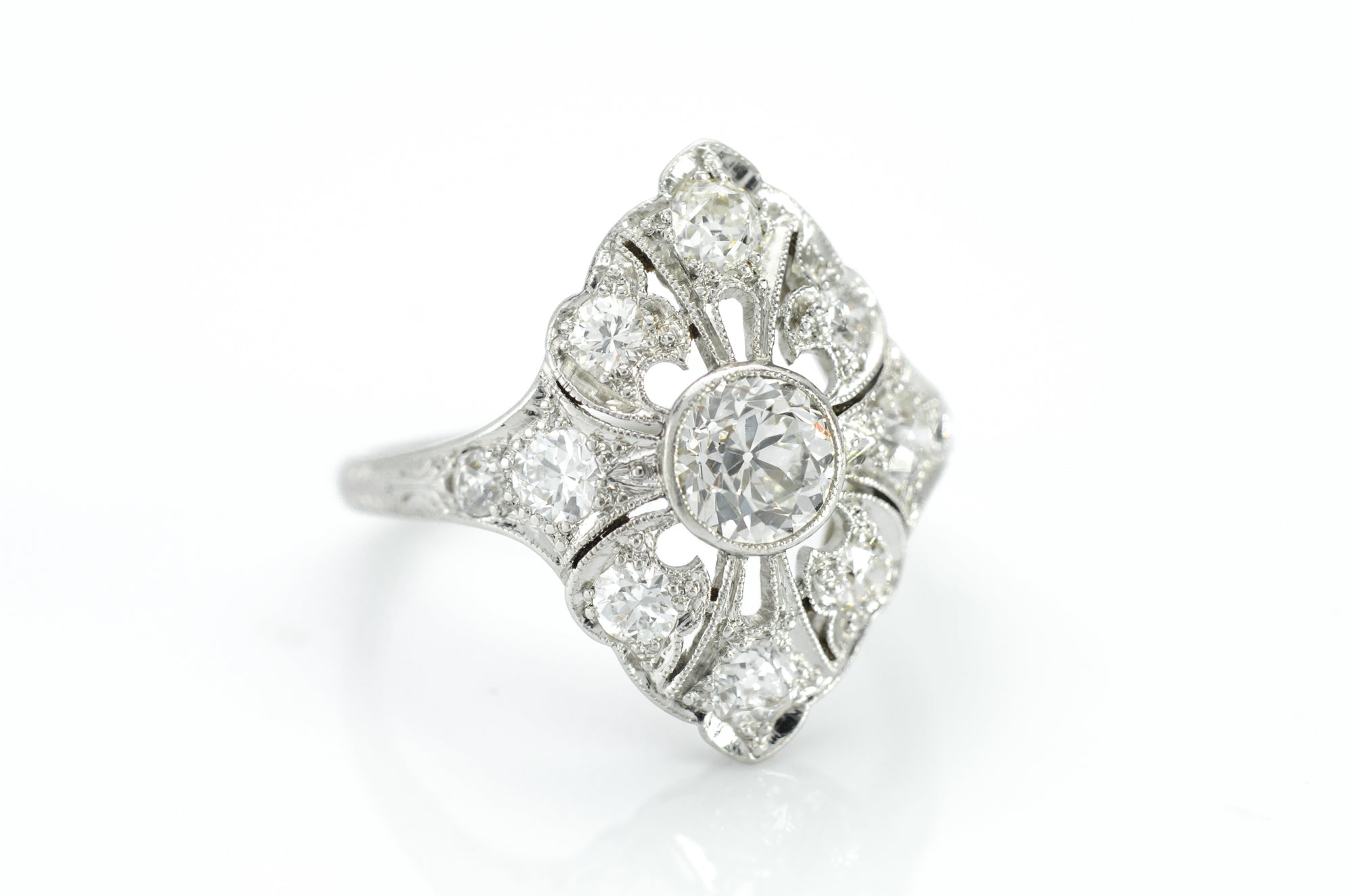 1.43CTW EDWARDIAN OLD EUROPEAN CUT DIAMOND RING - SinCityFinds Jewelry