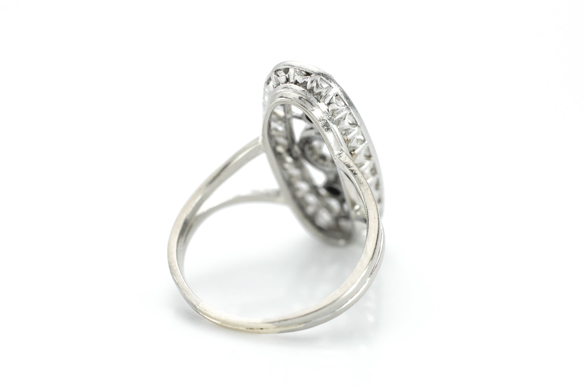 ELONGATED OVAL OLD CUT DIAMOND RING - SinCityFinds Jewelry