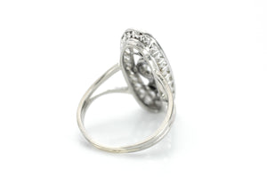 ELONGATED OVAL OLD CUT DIAMOND RING - SinCityFinds Jewelry