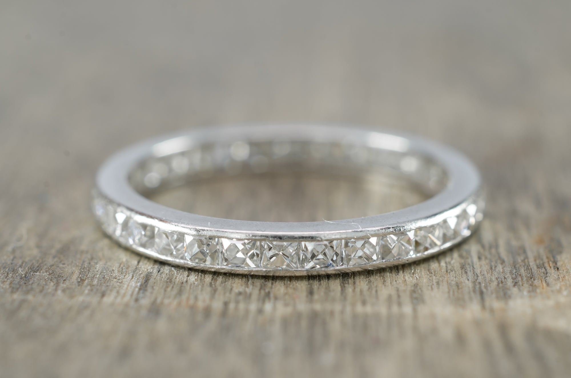 FRENCH CUT ETERNITY PLATINUM BAND - SinCityFinds Jewelry