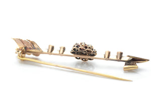 18K GOLD ARROW AND DIAMOND BROOCH - SinCityFinds Jewelry