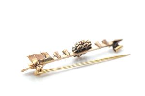 18K GOLD ARROW AND DIAMOND BROOCH - SinCityFinds Jewelry