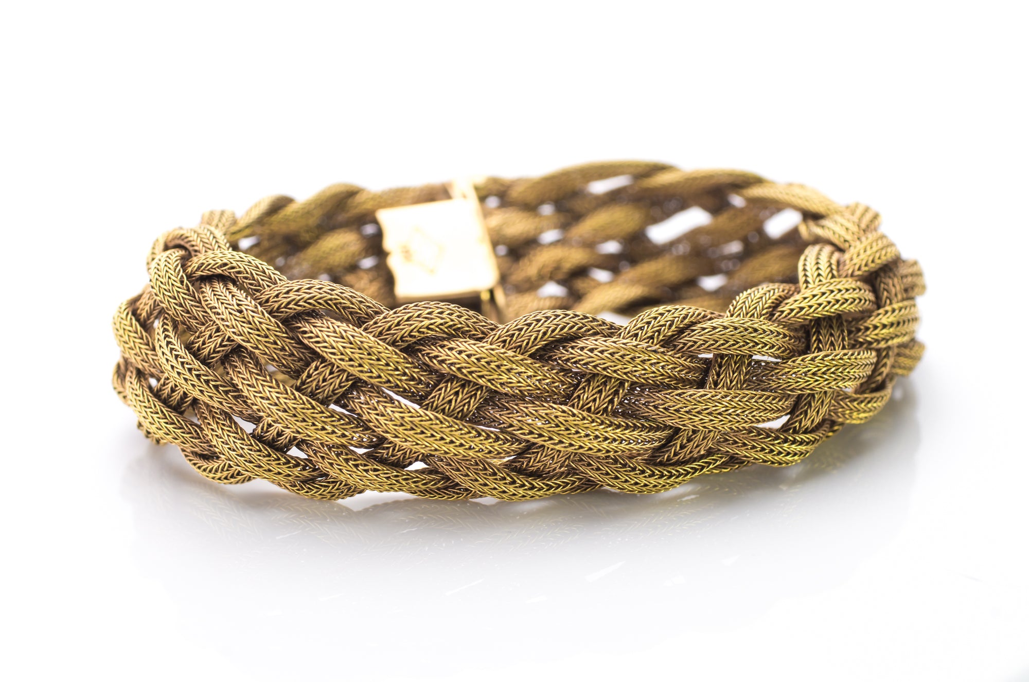 39G 18K GOLD WOVEN BRACELET - SinCityFinds Jewelry