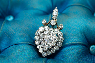 2.6CTW VICTORIAN DIAMOND HEART PENDANT - SinCityFinds Jewelry