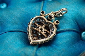 2.6CTW VICTORIAN DIAMOND HEART PENDANT - SinCityFinds Jewelry