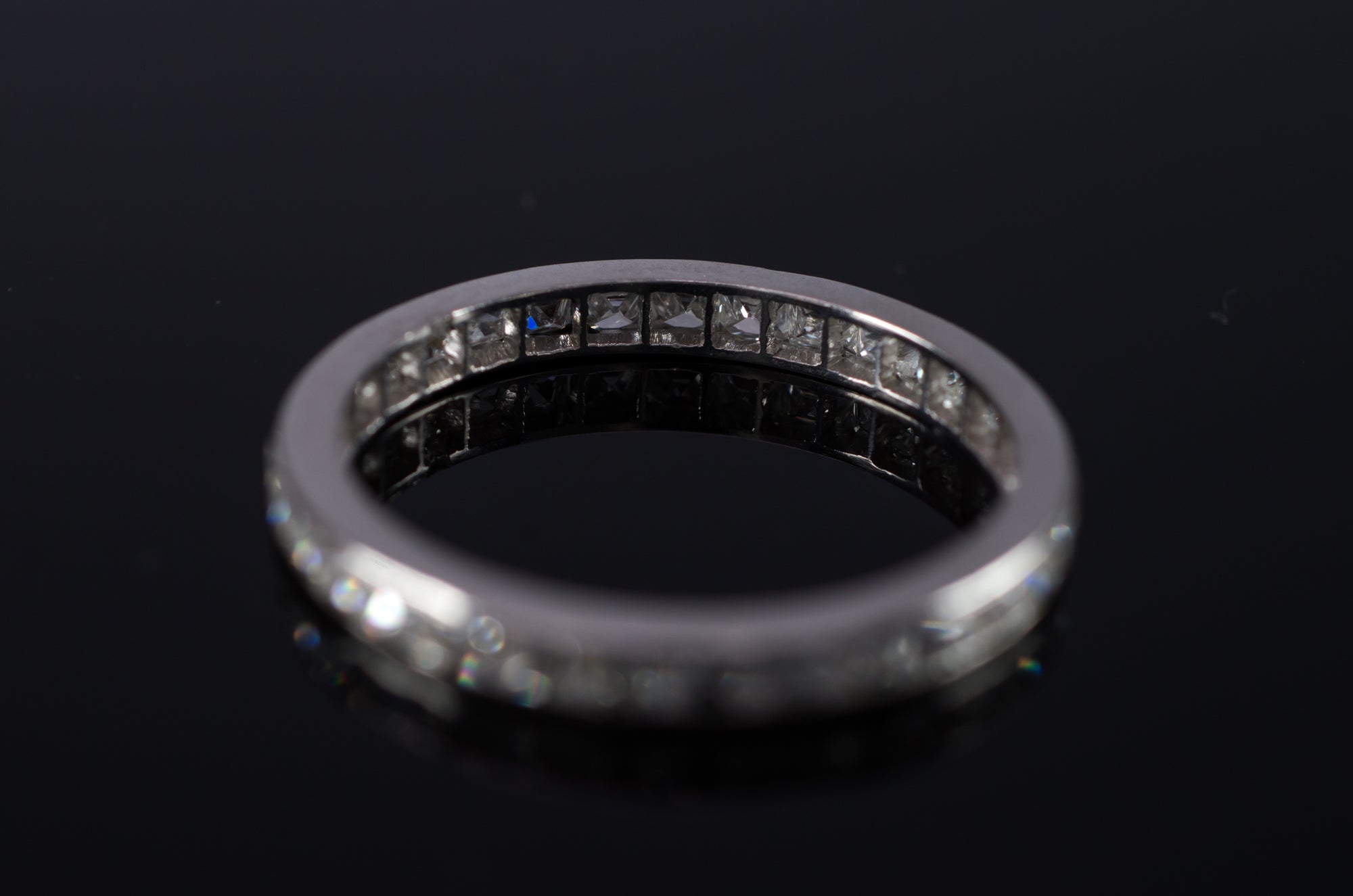 FRENCH CUT ETERNITY PLATINUM BAND - SinCityFinds Jewelry