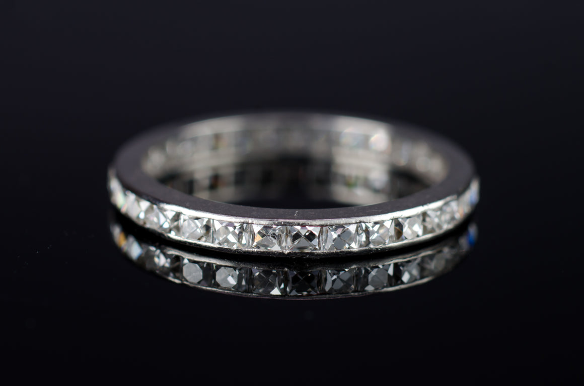 FRENCH CUT ETERNITY PLATINUM BAND - SinCityFinds Jewelry