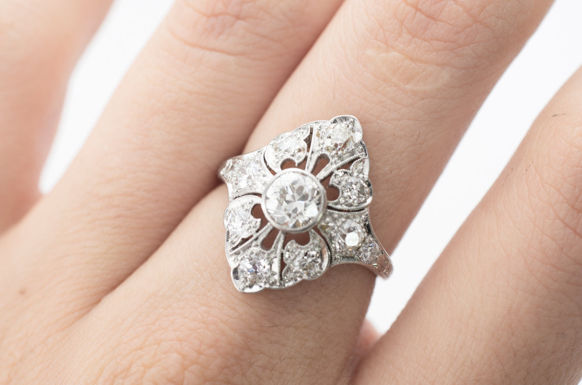 1.43CTW EDWARDIAN OLD EUROPEAN CUT DIAMOND RING - SinCityFinds Jewelry