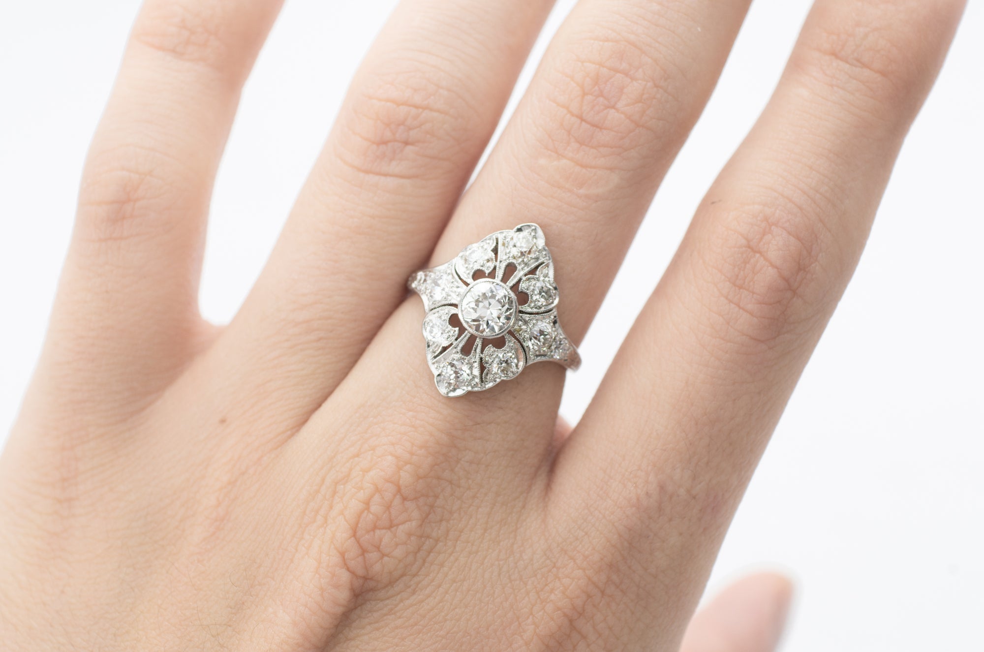 1.43CTW EDWARDIAN OLD EUROPEAN CUT DIAMOND RING - SinCityFinds Jewelry