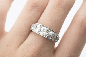 2.88CTW FIVE STONE BAND IN PLATINUM AND GOLD - SinCityFinds Jewelry