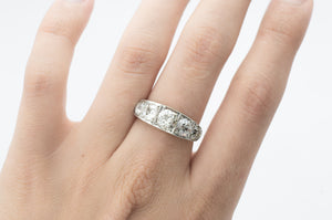 2.88CTW FIVE STONE BAND IN PLATINUM AND GOLD - SinCityFinds Jewelry