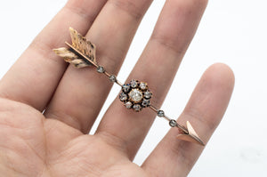 18K GOLD ARROW AND DIAMOND BROOCH - SinCityFinds Jewelry