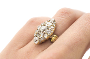 2.5CTW MINE CUT DIAMOND NAVETTE - SinCityFinds Jewelry