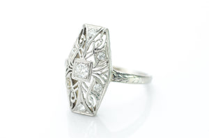 PLATINUM AND GOLD OLD CUT DIAMOND RING - SinCityFinds Jewelry