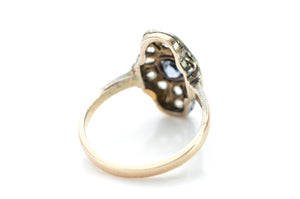 SAPPHIRE AND ROSE CUT DIAMOND RING - SinCityFinds Jewelry