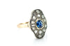SAPPHIRE AND ROSE CUT DIAMOND RING - SinCityFinds Jewelry