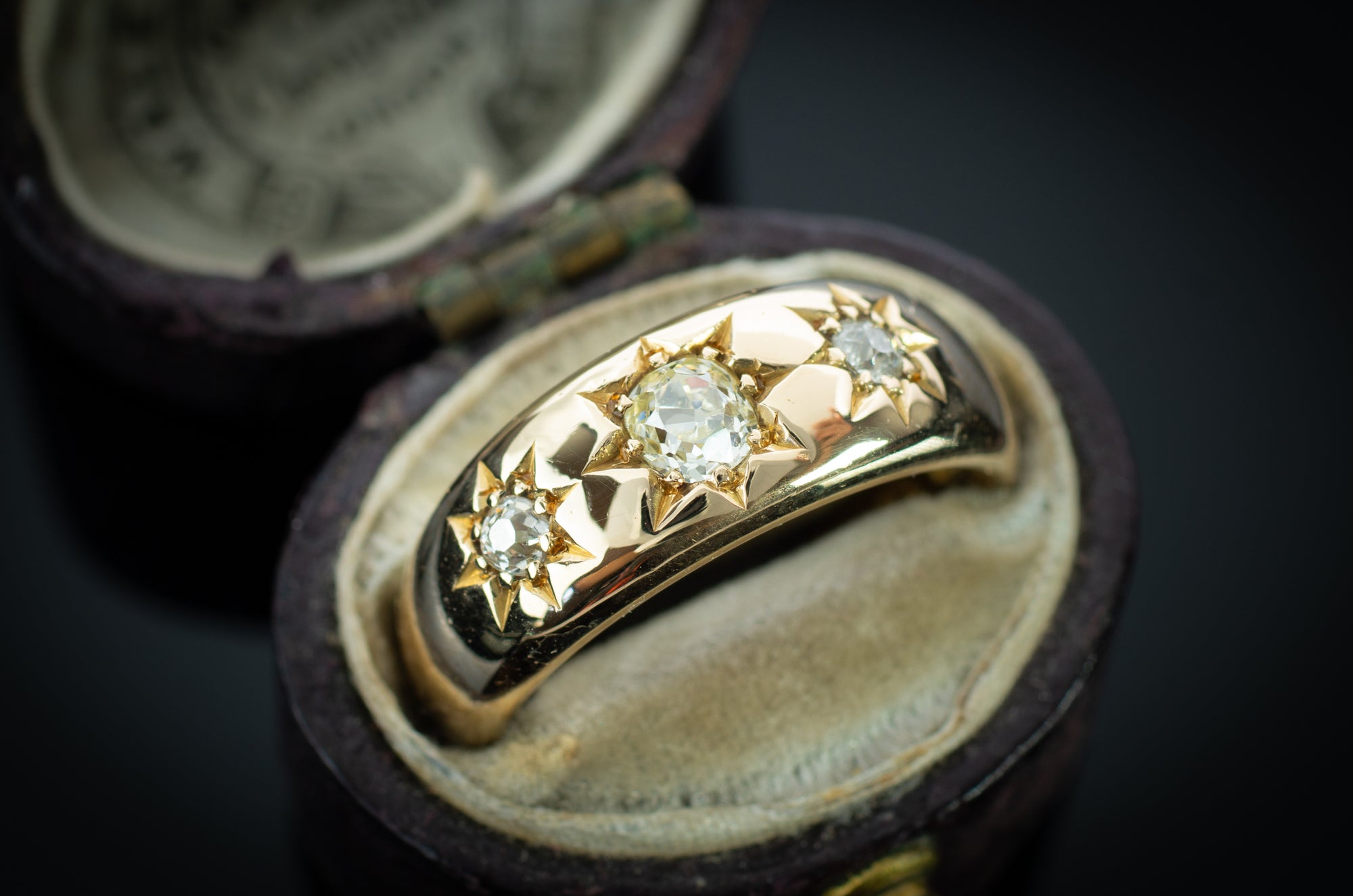 VINTAGE THREE STONE GYPSY RING - SinCityFinds Jewelry