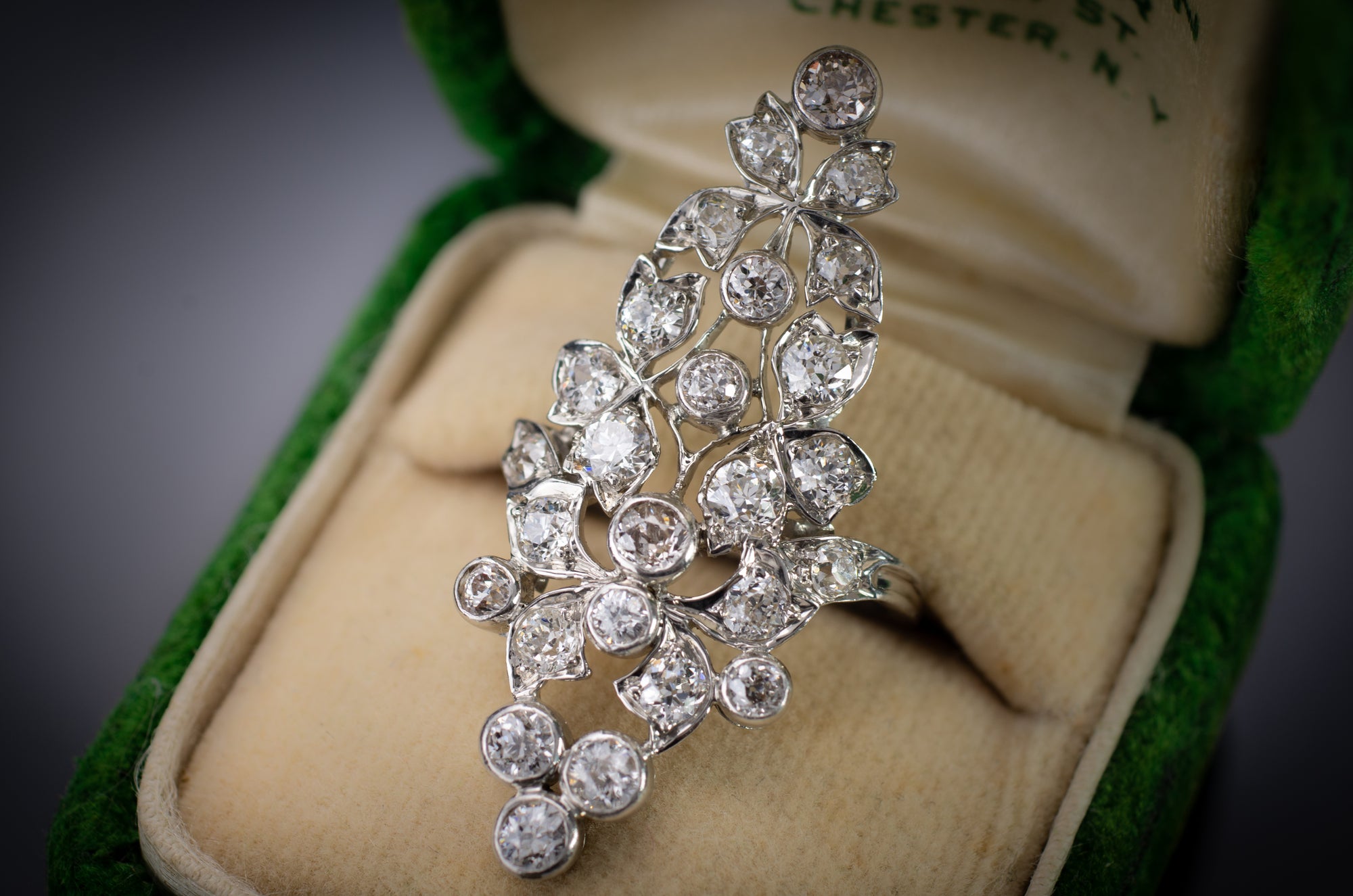ART NOUVEAU LONG COCKTAIL RING - SinCityFinds Jewelry
