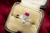 ANTIQUE NATURAL RUBY AND OLD CUT DIAMOND RING - SinCityFinds Jewelry
