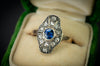 SAPPHIRE AND ROSE CUT DIAMOND RING - SinCityFinds Jewelry