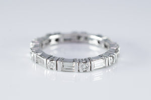 1CTW BAGUETTE AND ROUND ETERNITY BAND - SinCityFinds Jewelry