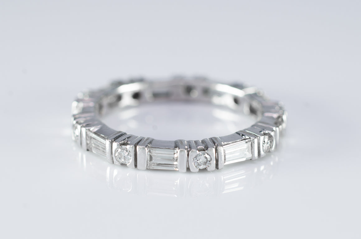 1CTW BAGUETTE AND ROUND ETERNITY BAND - SinCityFinds Jewelry