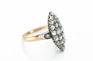 ANTIQUE ROSE CUT DIAMOND NAVETTE RING - SinCityFinds Jewelry